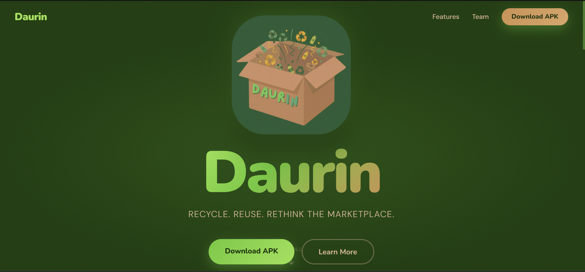 Daurin website homepage